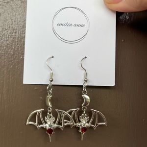 Silver Bat Earrings